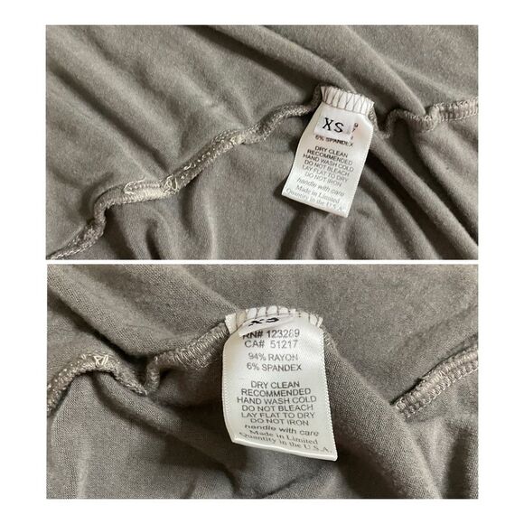 Lauren Moshi Elephant Grey Long Sleeve Asymmetrical Hem Swing Dress w/Pockets - Picture 7 of 9